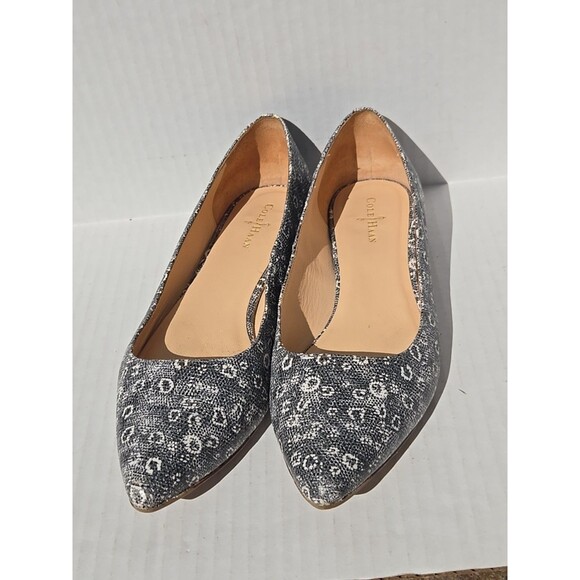 Cole Haan Vanessa Skimmer Leopard Jacquard Pointed Toe Flats Gray Women 8.5 B - Picture 5 of 7